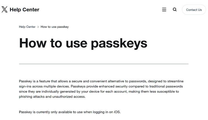 钢城苹果维修店铺分享iOS用户如何通过通行密钥(Passkey)登录 